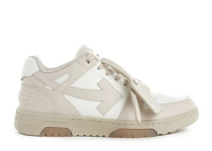 Off-White White & Beige 'Out Of Office' Sneakers