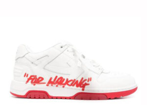 OFF-WHITE White & Red Out of Office 'OOO' sneakers