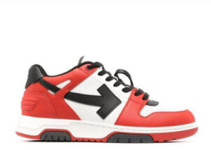 OFF-WHITE White & Black Red 'Out Of Office' Sneakers