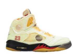 Off White x Air Jordan 5 Retro Sail/Plot twist