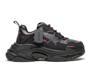 Balenciag* Triple S Allover Logo Black Pink (W)